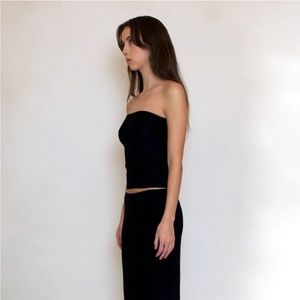 Olivia Hurst Kate Top / Black Strapless Tube Top / Size S
